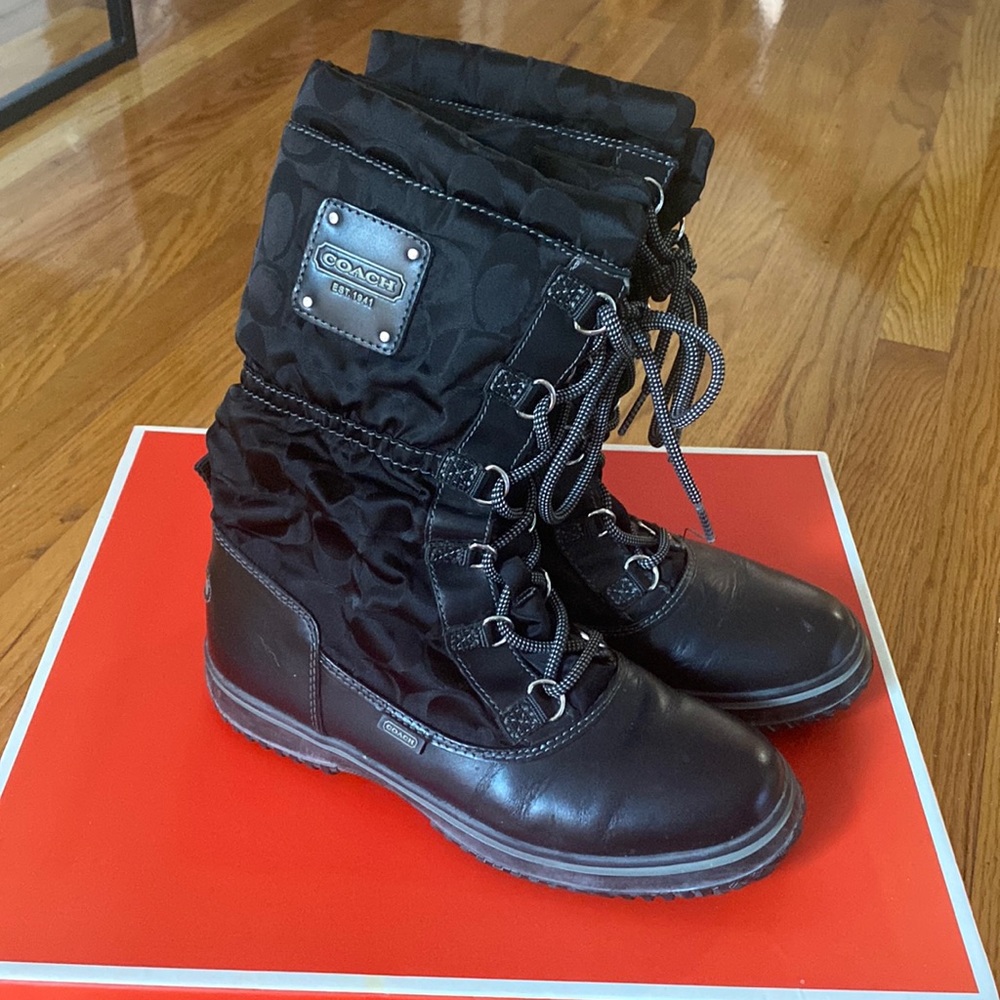 Black coach winter boots